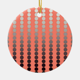 Satin dots - coral and pewter ceramic tree decoration