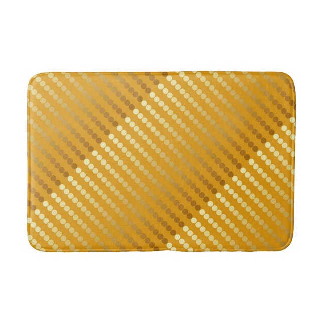 Satin dots - gold and mustard bath mat (Front)