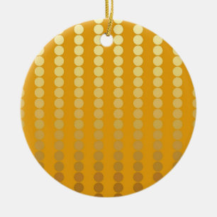 Satin dots - gold and mustard ceramic tree decoration