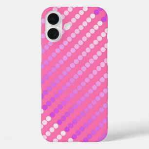 Satin dots - pink and orchid iPhone 16 plus case