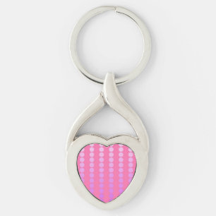 Satin dots - pink and orchid key ring