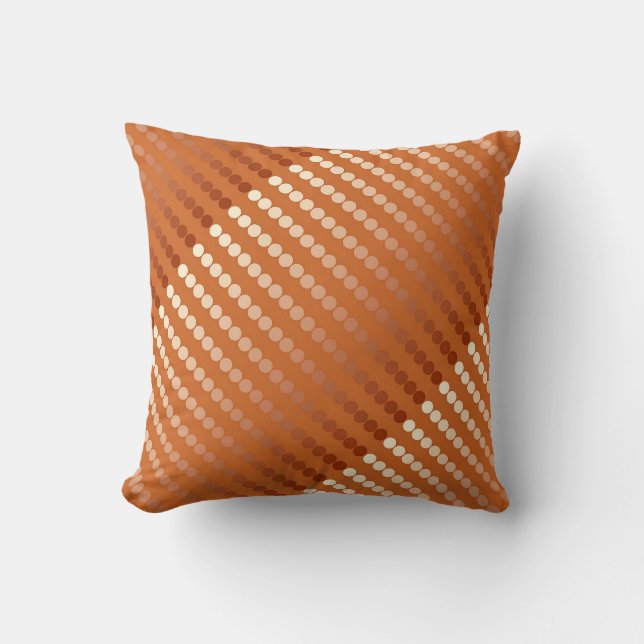 Satin dots - rust and copper cushion (Front)