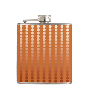 Satin dots - rust and copper hip flask
