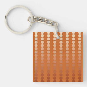 Satin dots - rust and copper key ring