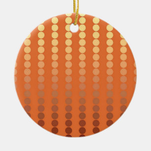 Satin dots - rust and gold ceramic tree decoration
