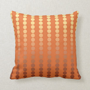 Satin dots - rust and gold cushion