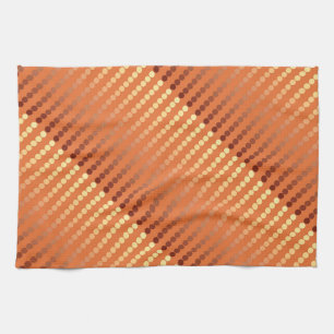 Satin dots - rust and gold tea towel