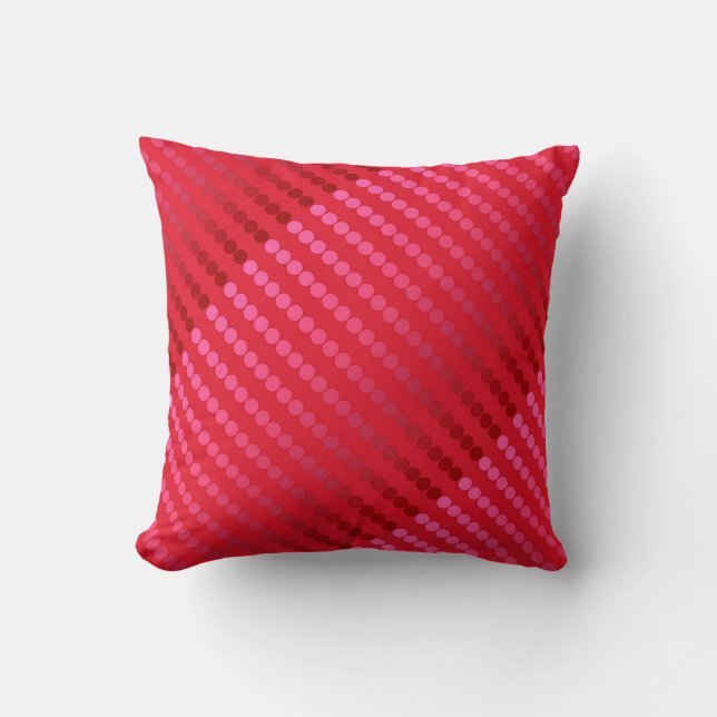 Satin dots - shades of deep red cushion (Front)