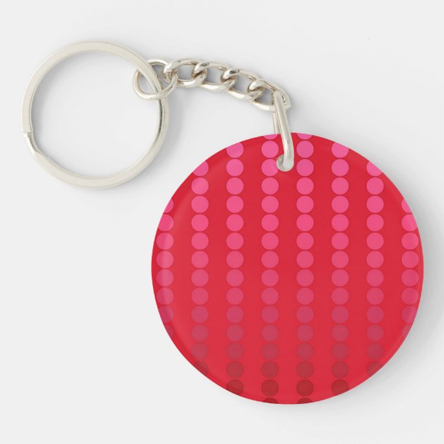 Satin dots - shades of deep red key ring (Front)