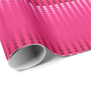 Satin dots - shades of fuchsia pink wrapping paper
