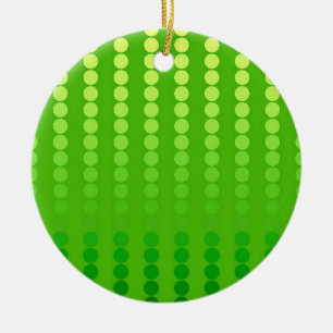 Satin dots - shades of lime green ceramic tree decoration