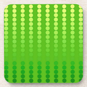 Satin dots - shades of lime green coaster