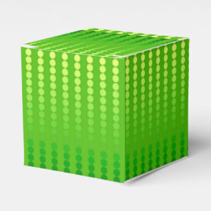 Satin dots - shades of lime green favour box