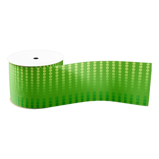 Satin Dots, Shades of Lime Green Grosgrain Ribbon (Spool)