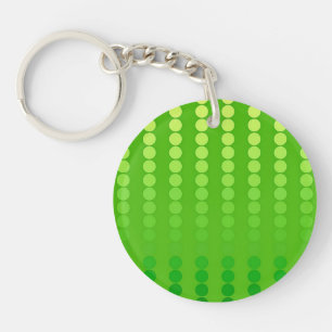 Satin dots - shades of lime green key ring
