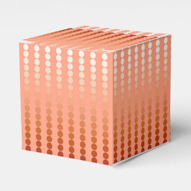 Satin dots - shades of peach favour box (Front Side)