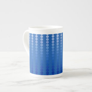 Satin dots - shades of steel blue bone china mug