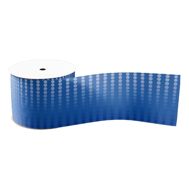 Satin Dots, Shades of Steel Blue Grosgrain Ribbon (Spool)