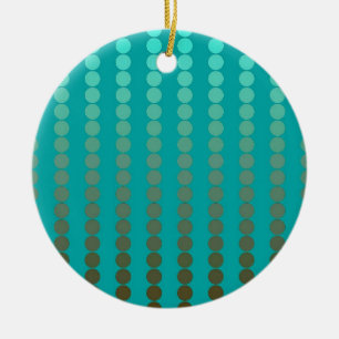 Satin dots - turquoise and pewter grey ceramic tree decoration