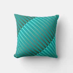 Satin dots - turquoise and pewter grey cushion
