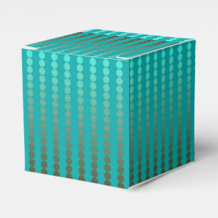 Satin dots - turquoise and pewter grey favour box