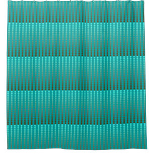 Satin dots - turquoise and pewter grey shower curtain