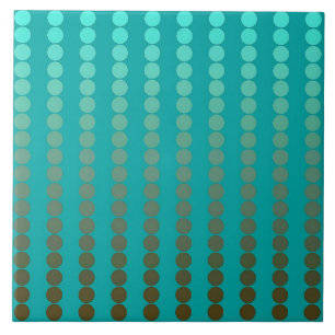 Satin dots - turquoise and pewter grey tile