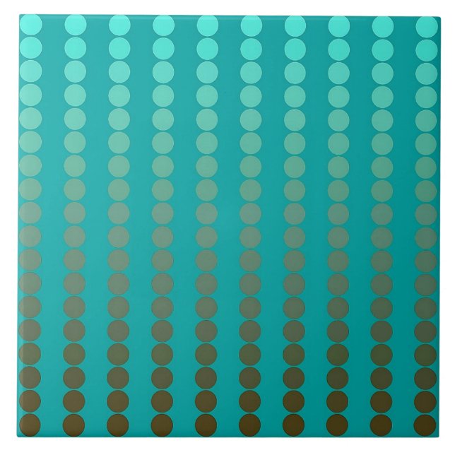 Satin dots - turquoise and pewter grey tile (Front)