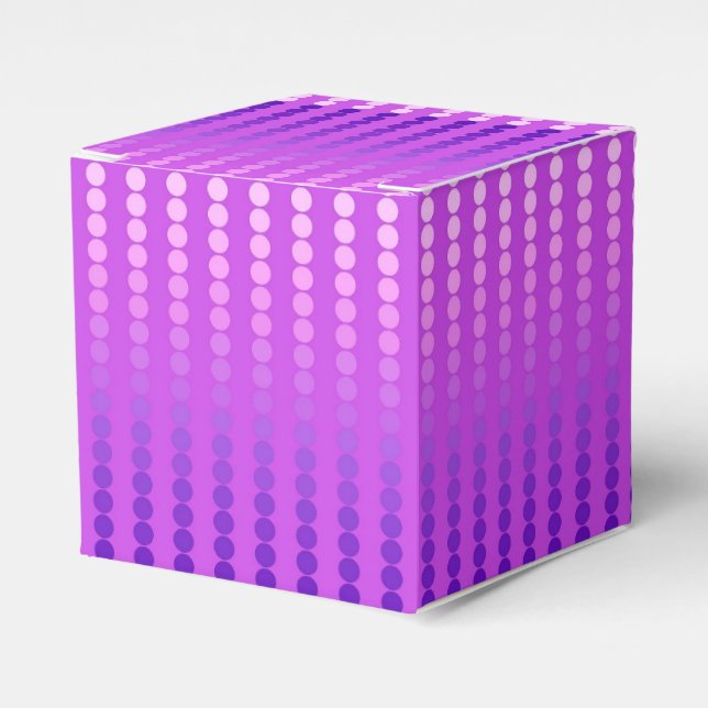 Satin dots - violet and orchid favour box (Front Side)