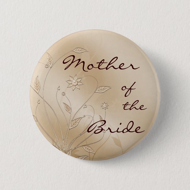 Satin Elegance Mother of the Bride 6 Cm Round Badge (Front)