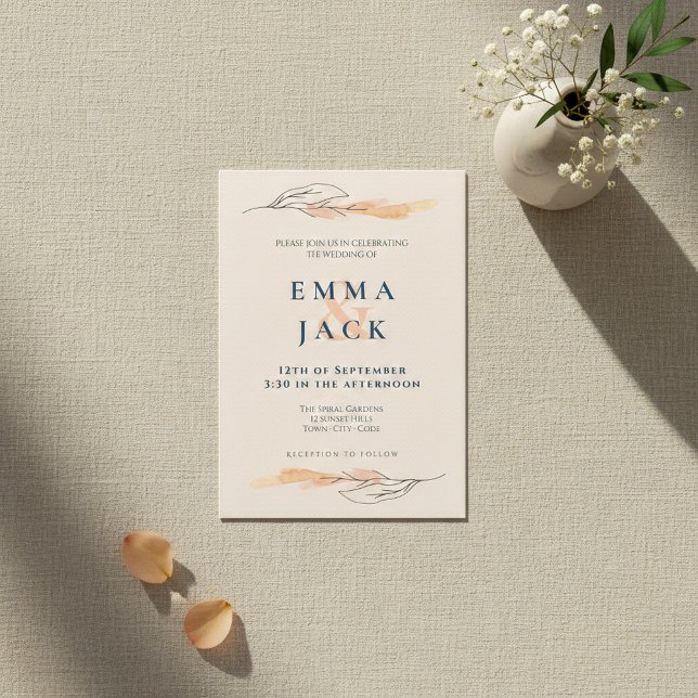 Satin Floral simple pretty wedding invitation (Satin Floral simple pretty wedding invitation.)