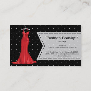 Satin gown business card