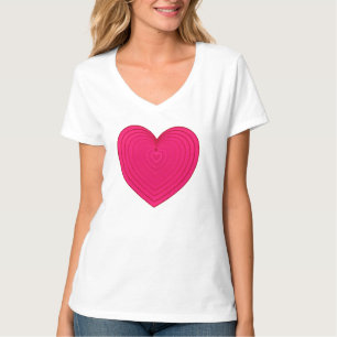  Satin Gradient Heart in Fuchsia Pink / Magenta T-Shirt