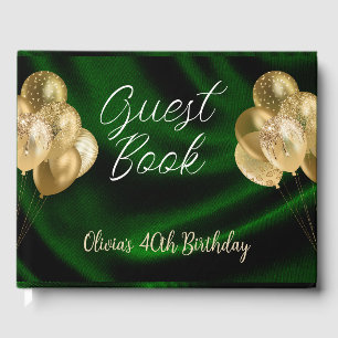 Satin Green Quinceanera Birthday Guest Book  