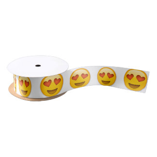 Satin "heart eye" emoji ribbon