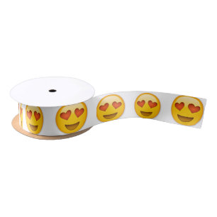 Satin "heart eye" emoji ribbon satin ribbon