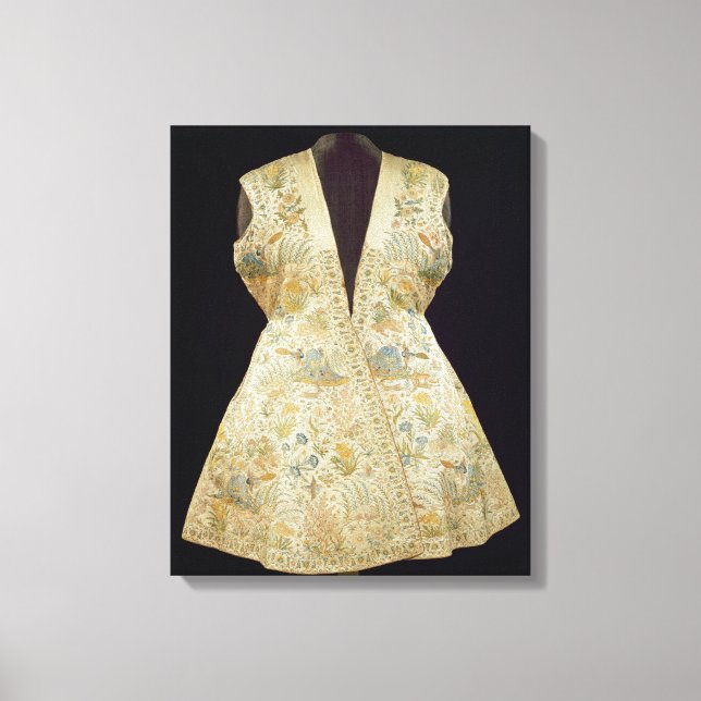 Satin Hunting Coat Embroidered with Silks in Canvas Print (Front)