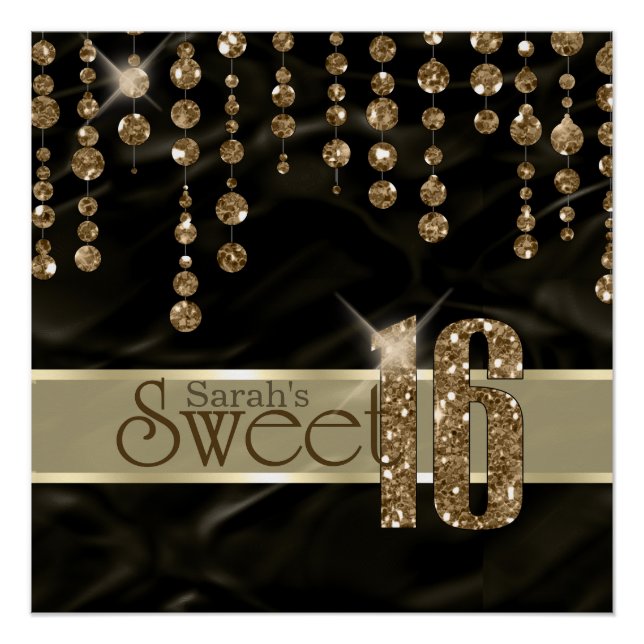 Satin Jewel Sweet Sixteen Black Gold ID260 Poster (Front)