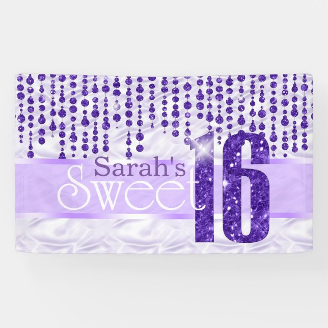 Satin Jewel Sweet Sixteen Purple ID260 Banner (Horizontal)