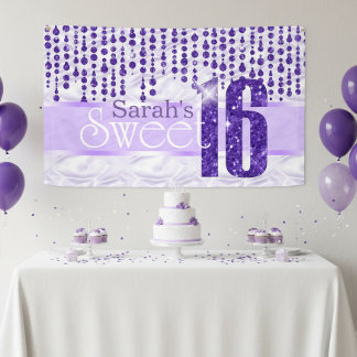 Satin Jewel Sweet Sixteen Purple ID260 Banner
