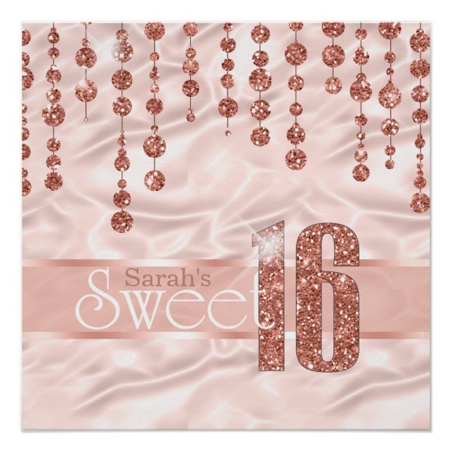Satin Jewel Sweet Sixteen Rose Gold ID260 Poster (Front)