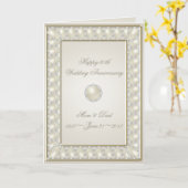 Satin Pearl 30th Wedding Anniversary Greeting Card (Yellow Flower)
