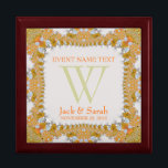 Satin Pearls Lace Wedding Anniversary Gift Box<br><div class="desc">Unique and Stylish fractals and pearls fusion lace corner borders on satin white - Exquisite and elegant custom Wedding, Anniversary or engagement present. Personalise with names, anniversary date and monogram or numbers - made into a wonderful wooden gift box to keep trinkets, jewellery box for your special keepsakes. Makes a...</div>
