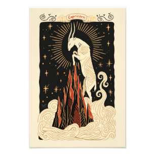 Satin Photo Paper Capricorn Celestial Zodiac Print