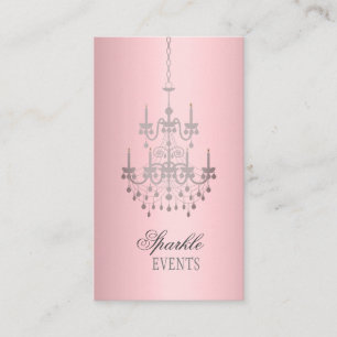 Satin Pink and Grey Chandelier Business Card