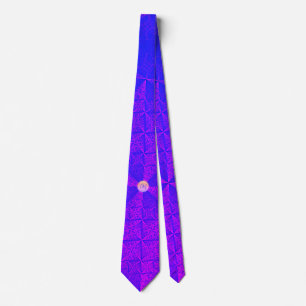 Satin purple blue pattern w monogram  tie