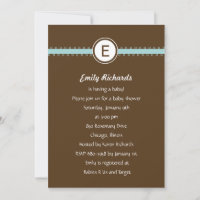 Satin Ribbon Baby Shower Invitation - in Blue