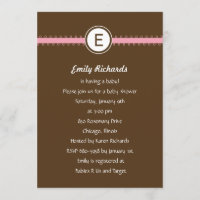 Satin Ribbon Baby Shower Invitation - in Pink