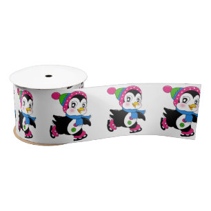 Satin Ribbon/Cute Penguins Satin Ribbon