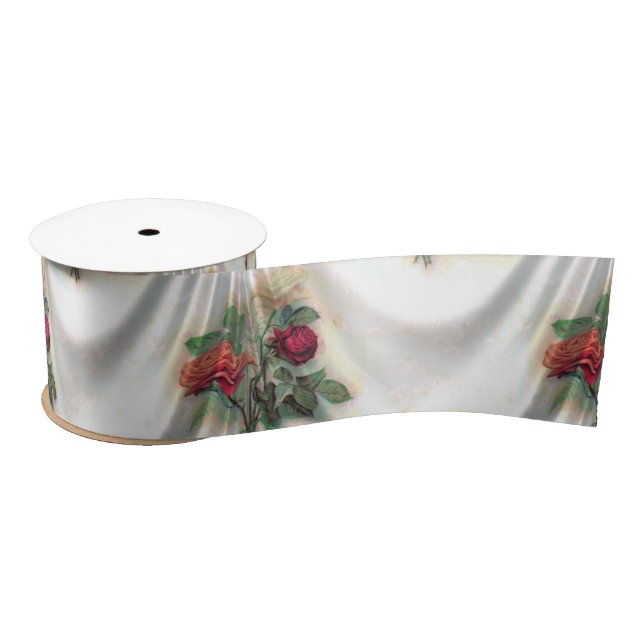 Satin roses ribbon (Spool)